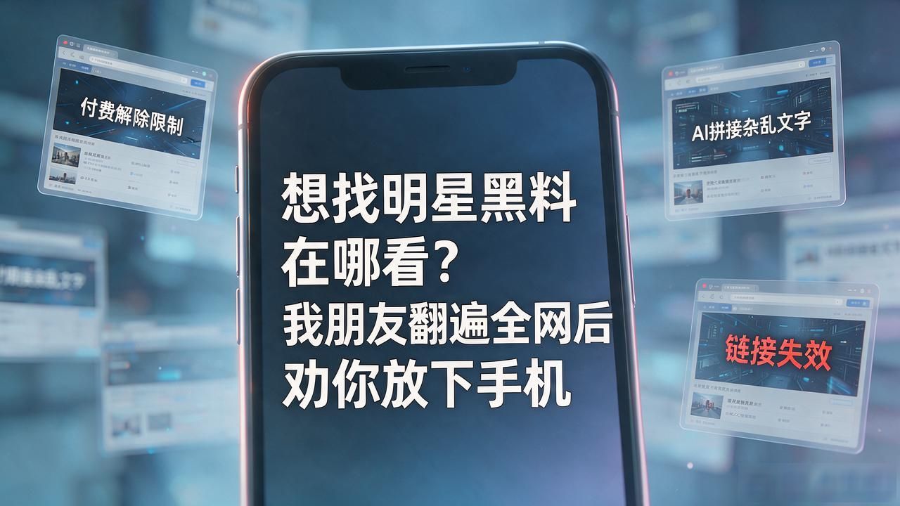 想找明星黑料在哪看？我朋友翻遍全网后劝你放下手机